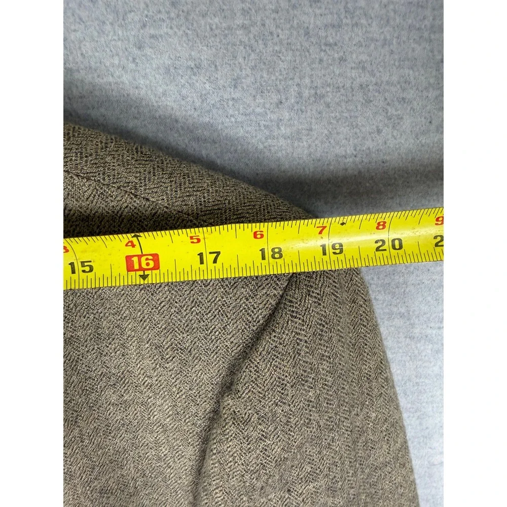 Claiborne for The Bon-Ton Mens 42L Alpaca Herringbone Blazer Brown 3‎ Button